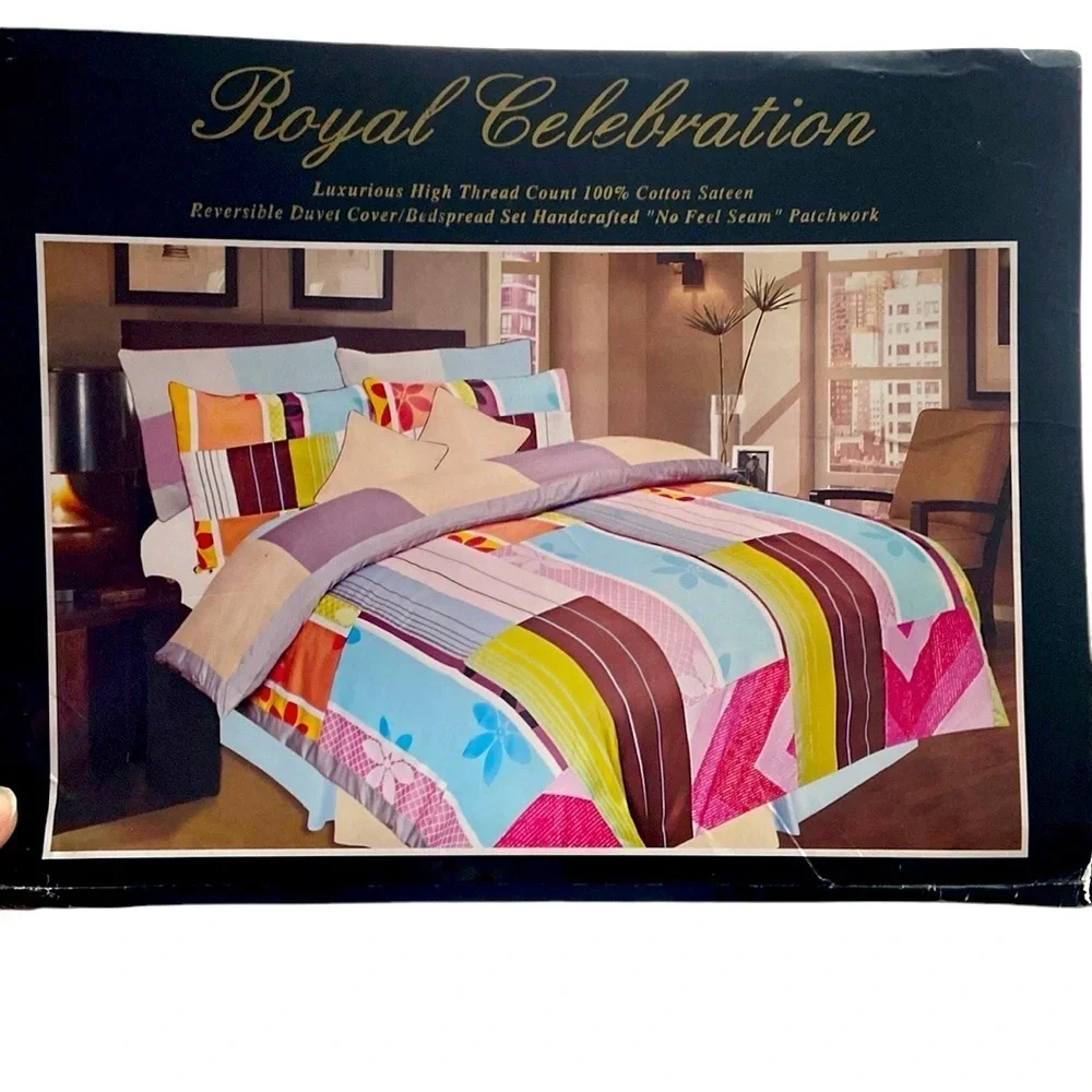 Disney Fashion World Full/Queen 6 Piece Patchwork Reversible Bedspread Duvet